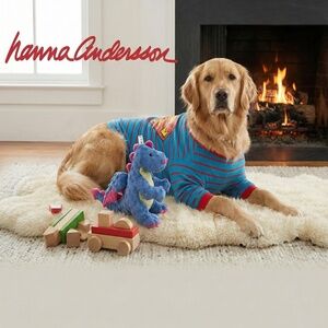 Hanna Andersson Superman Dog Pajamas XL Organic Cotton + Free goDog Toy